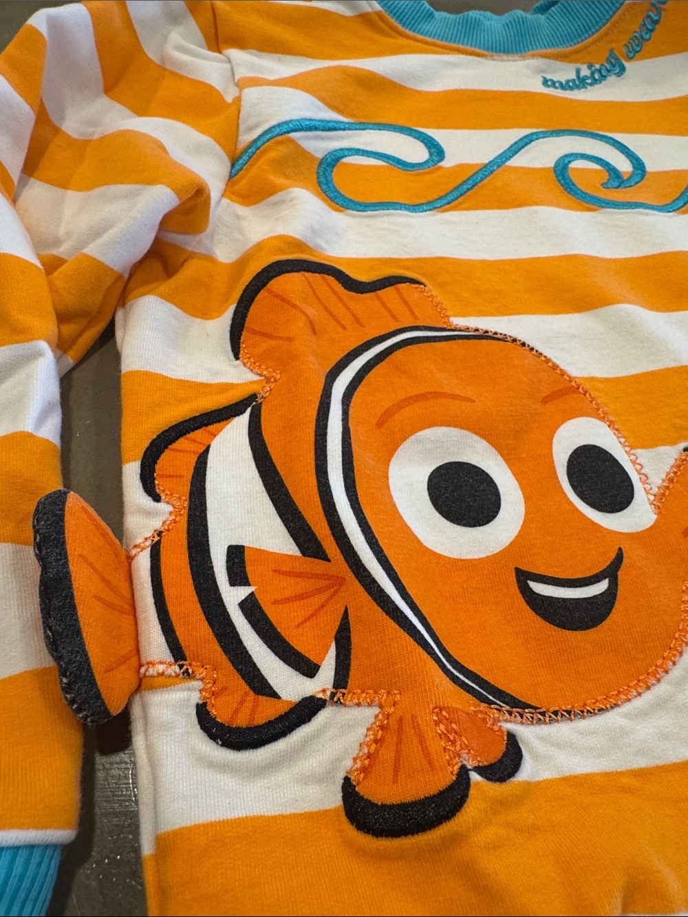 Little Sleepies/Disney Striped Finding Nemo Appliqué Sweatshirt - Picture 4 of 9